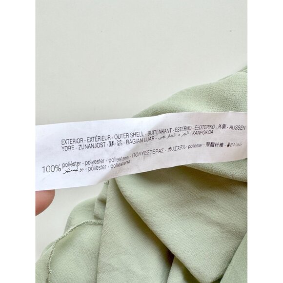 NWT ZARA Sea Green Chiffon Ruffle Cascading Long V-Neck Maxi Dress, Size L - Picture 10 of 15